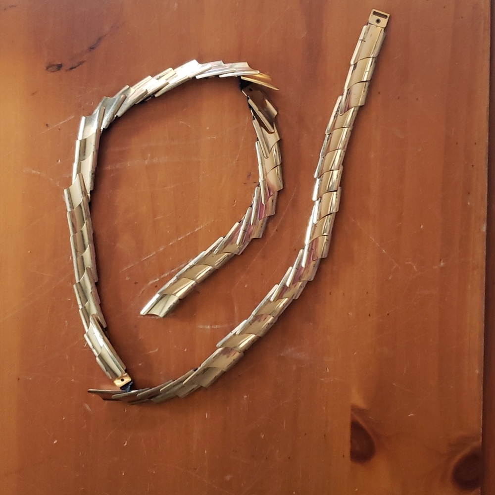 Funky gold metal belt